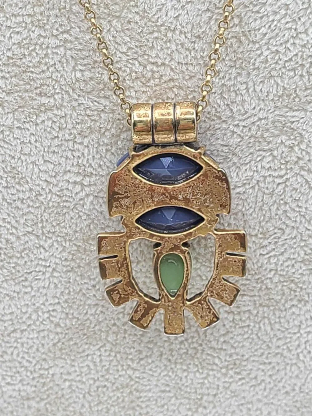 J Crew Gold Tone Boho Pendant Necklace